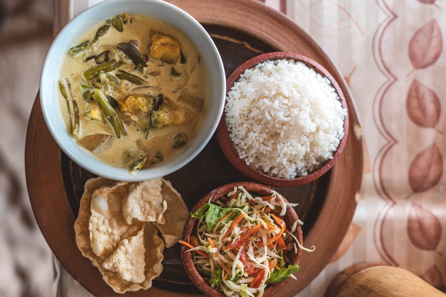Sri Lankan curry with a salad