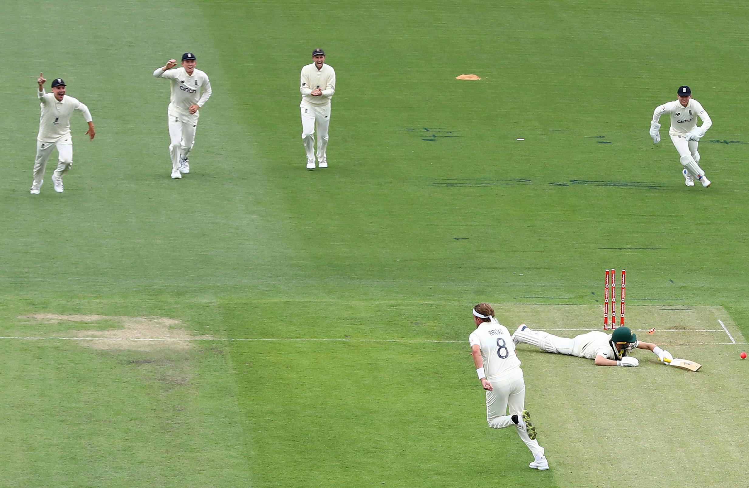 England take a wicket at the Ashes