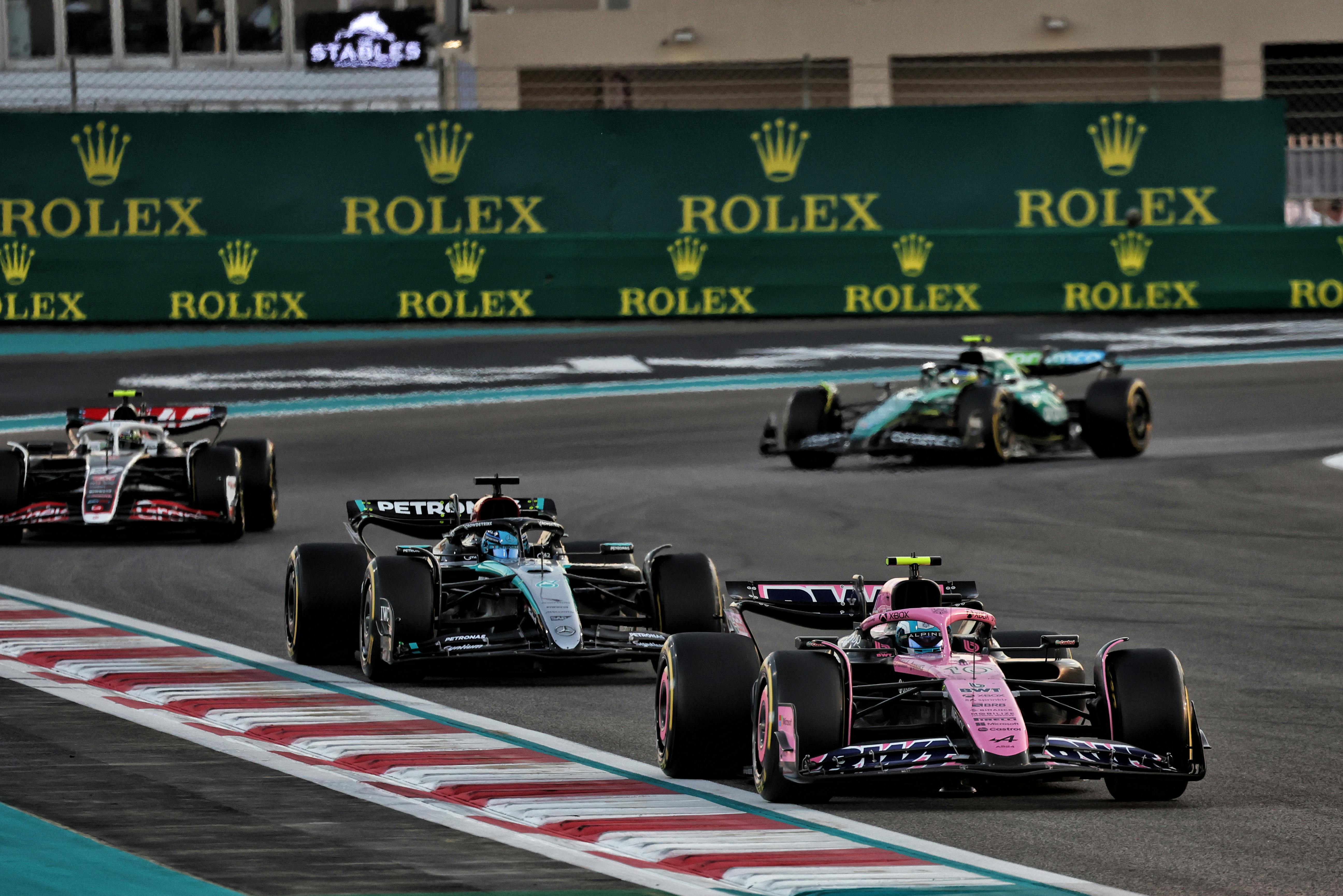 Pierre Gasly exiting a corner at the Abu Dhabi Grand Prix 2024