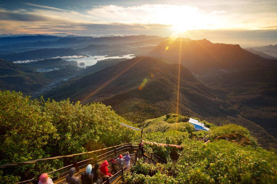 Valley View with villages at sunrise